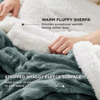 Decorative dark green fleece blanket on chair